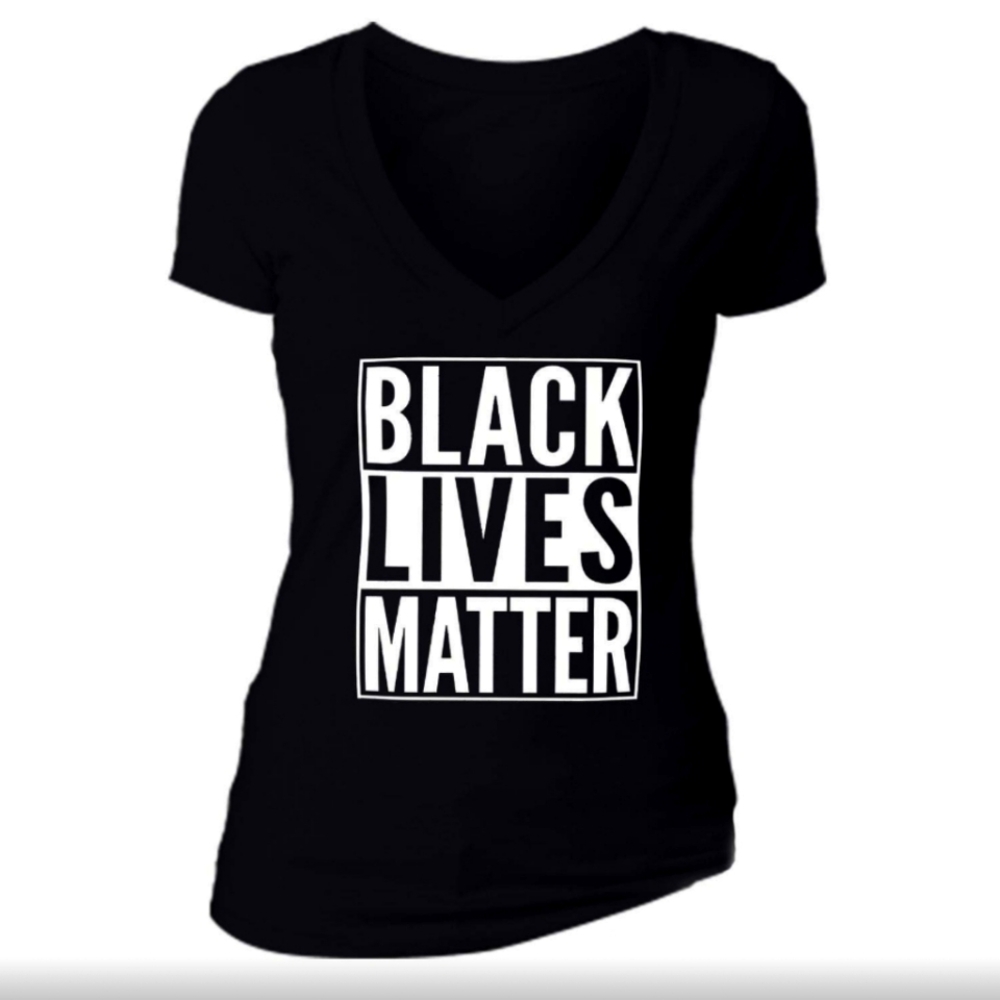 NWOT Women's Black Lives Matter V-neck T-shirt